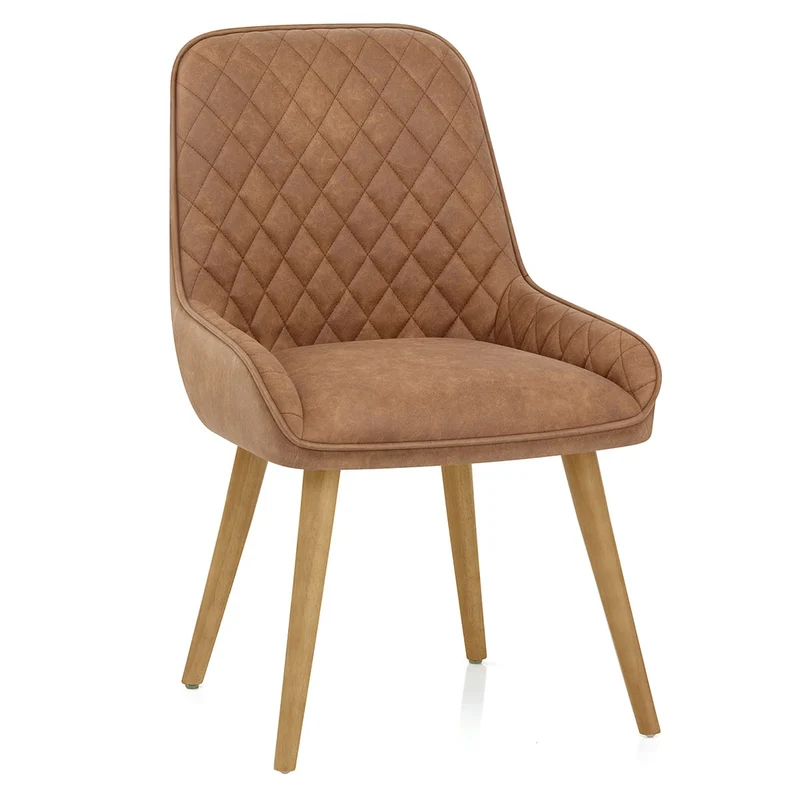 Chaise Faux Cuir Bois - Azure Marron
