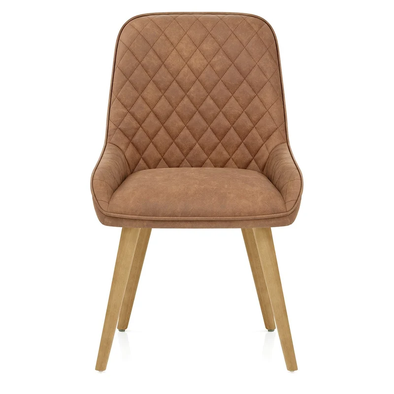 Chaise Faux Cuir Bois - Azure Marron