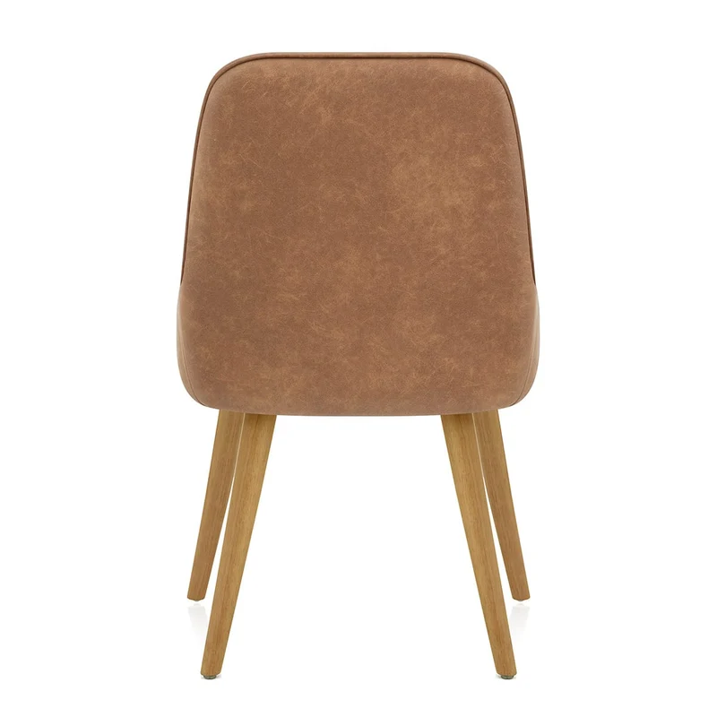 Chaise Faux Cuir Bois - Azure Marron