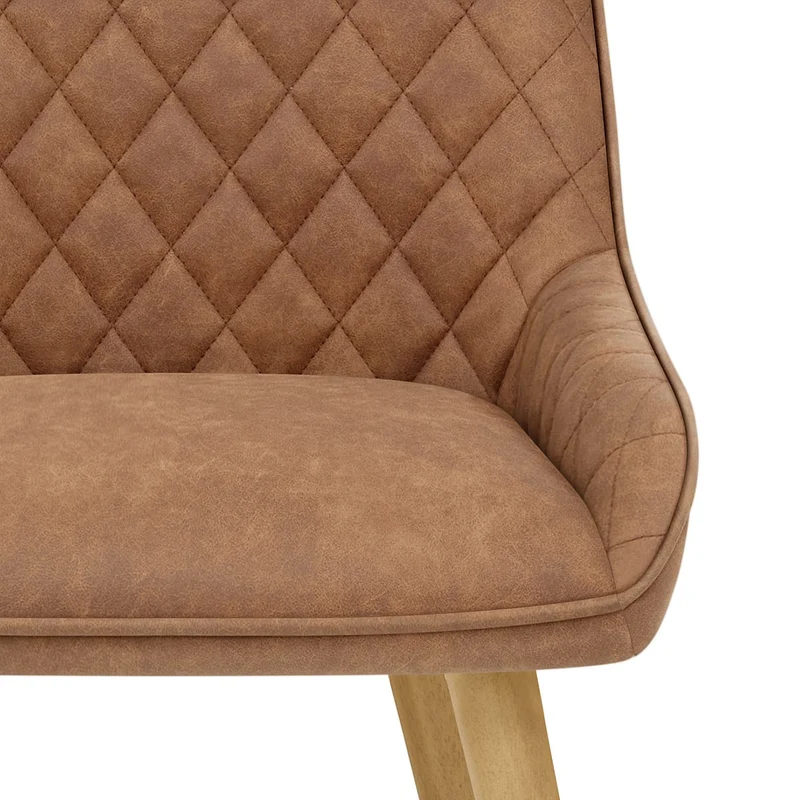 Chaise Faux Cuir Bois - Azure Marron