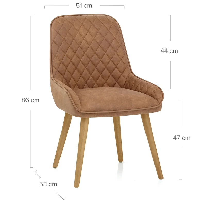 Chaise Faux Cuir Bois - Azure Marron