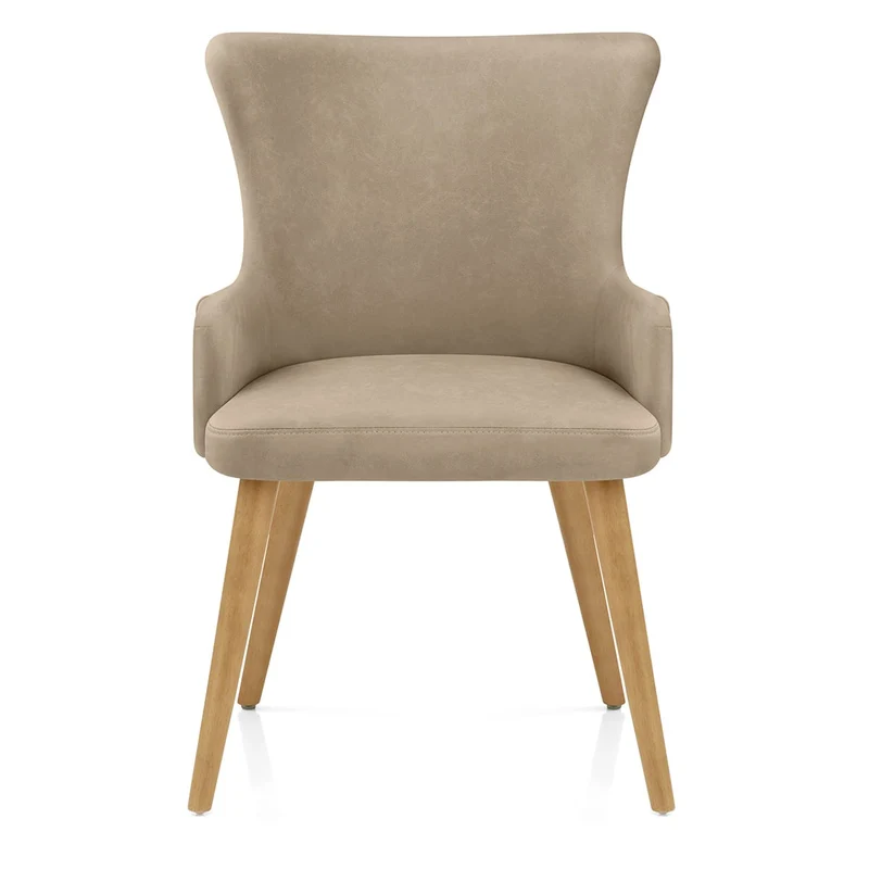 Chaise Faux Cuir Bois - Diablo Taupe