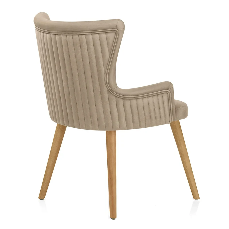 Chaise Faux Cuir Bois - Diablo Taupe