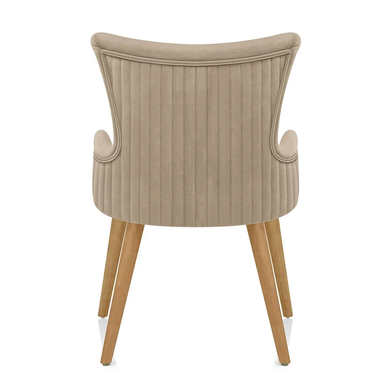 Chaise Faux Cuir Bois - Diablo Taupe