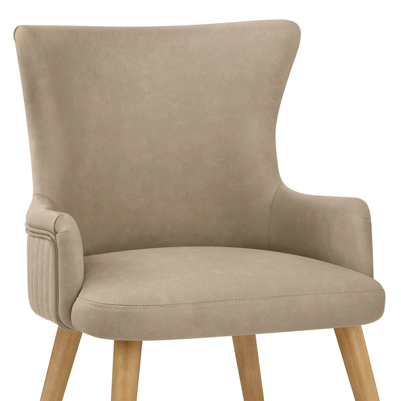 Chaise Faux Cuir Bois - Diablo Taupe