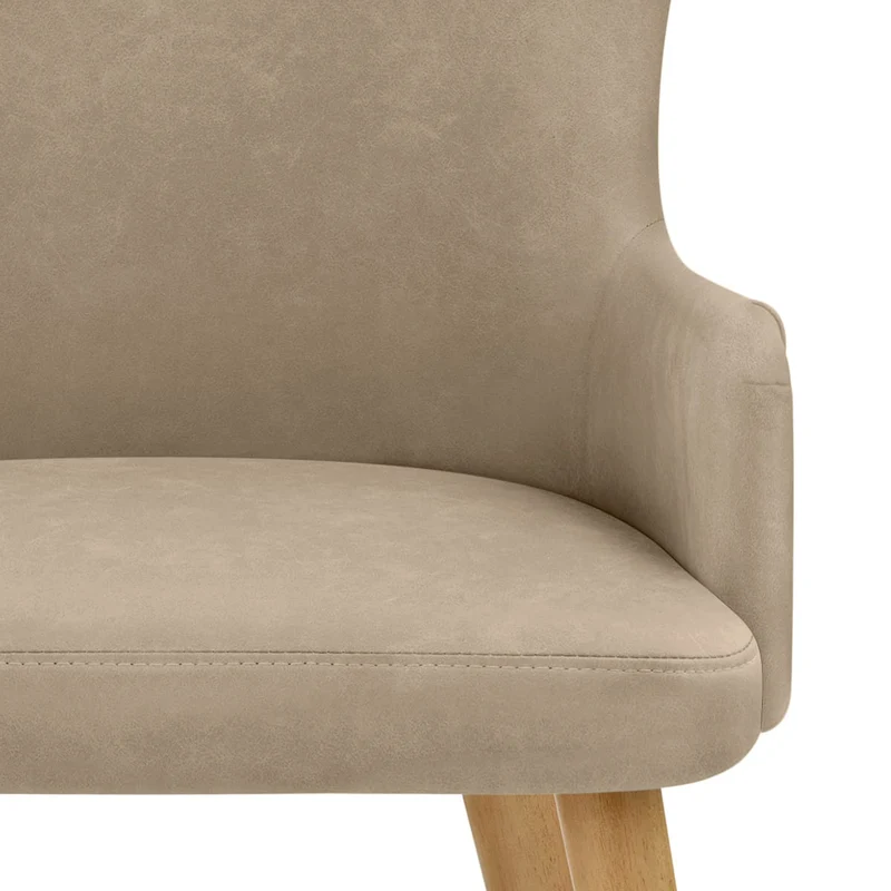 Chaise Faux Cuir Bois - Diablo Taupe