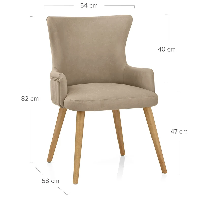 Chaise Faux Cuir Bois - Diablo Taupe