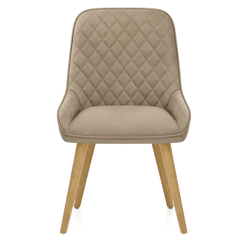 Chaise Faux Cuir Bois - Azure Taupe