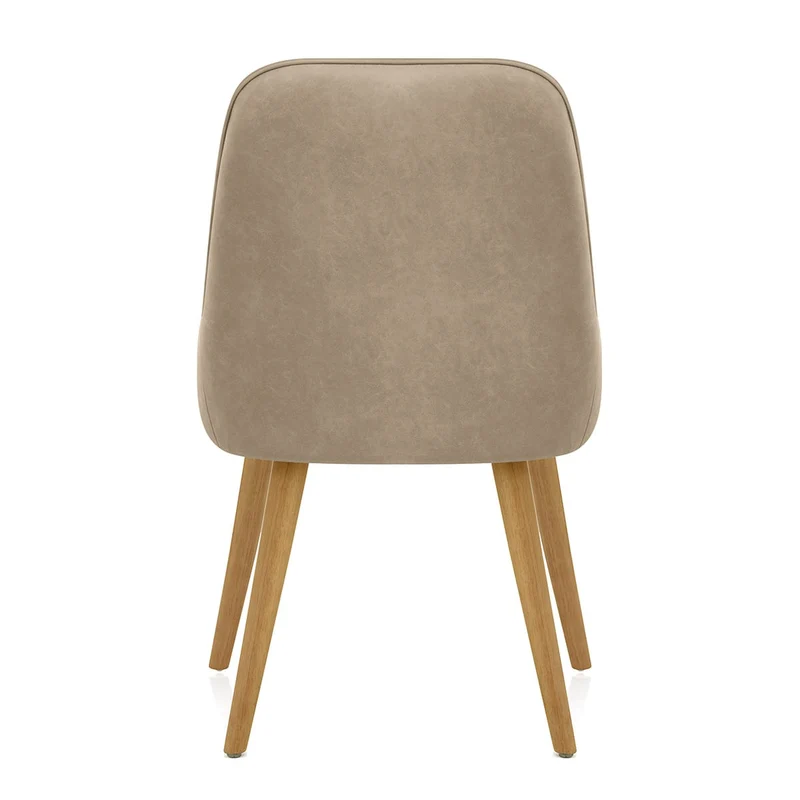 Chaise Faux Cuir Bois - Azure Taupe