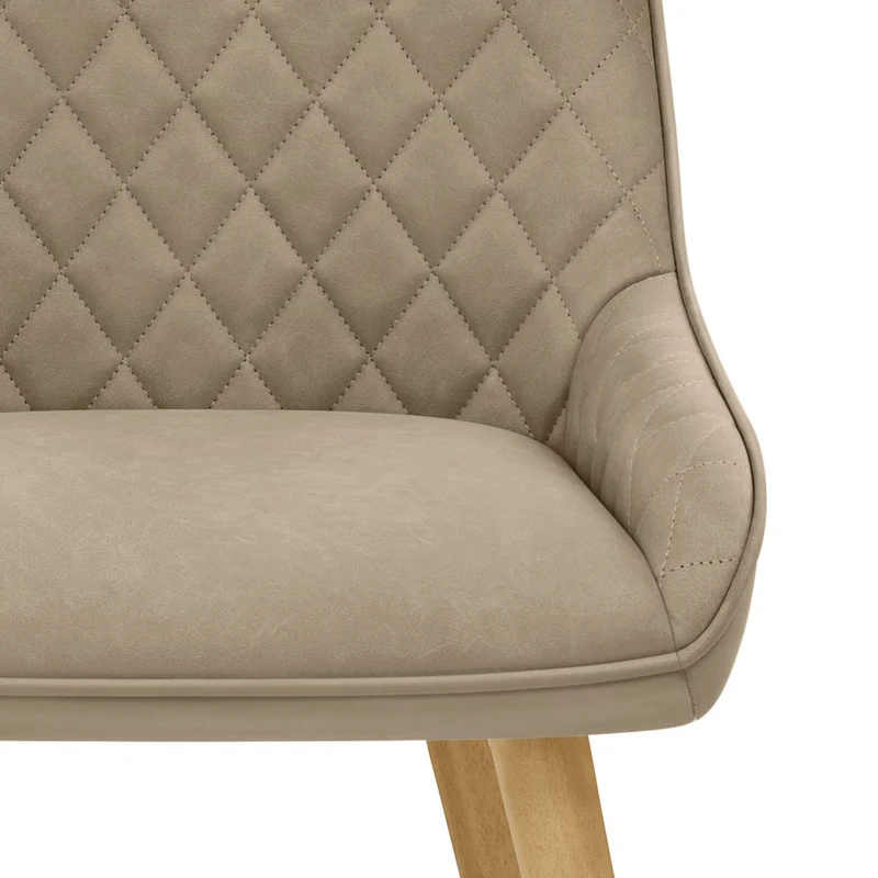 Chaise Faux Cuir Bois - Azure Taupe