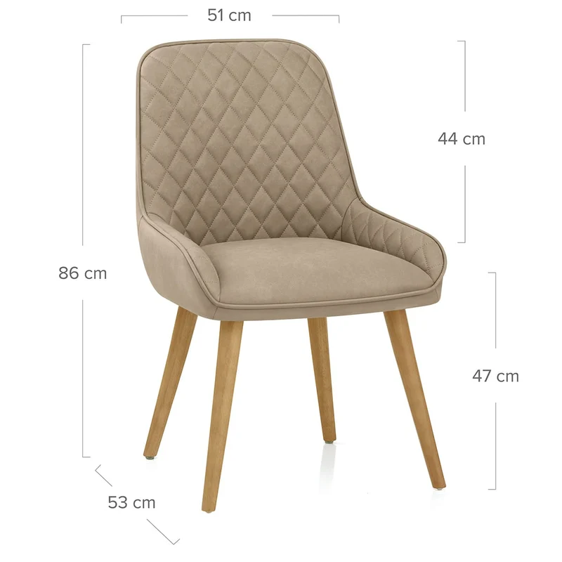 Chaise Faux Cuir Bois - Azure Taupe