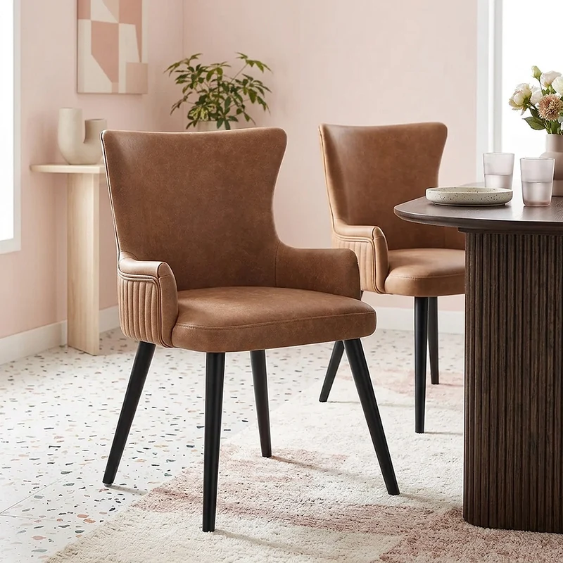 Chaise Faux Cuir - Diablo Marron