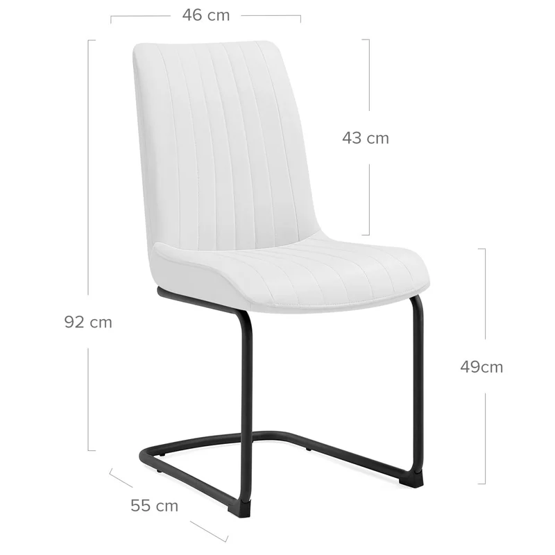 Chaise Faux Cuir - Adele Blanc