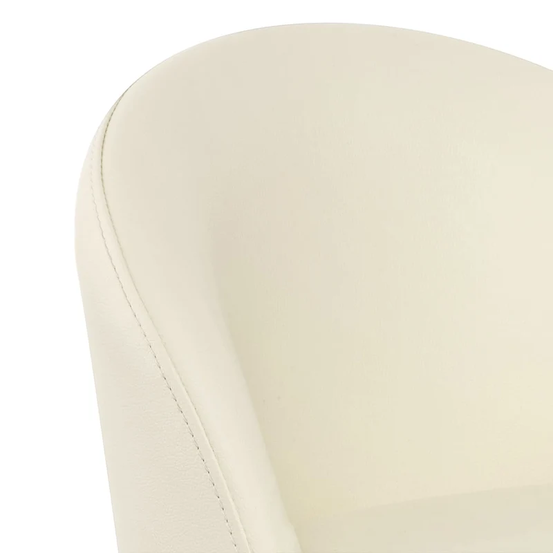 Chaise de Bar Cuir Chrome Brossé - Mimi Crème