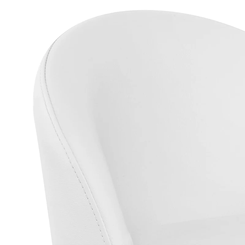 Chaise de Bar Faux Cuir Chrome - Mimi Blanc