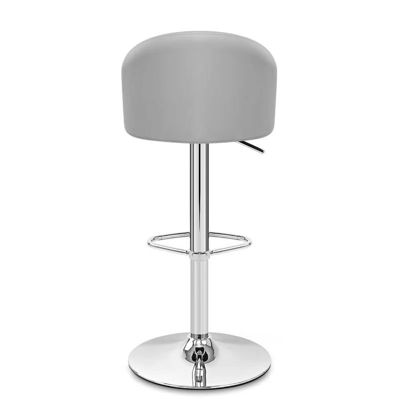 Chaise de Bar Faux Cuir Chrome - Mimi Gris