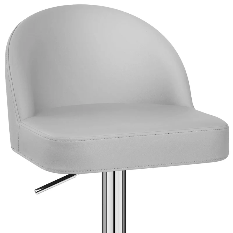 Chaise de Bar Faux Cuir Chrome - Mimi Gris