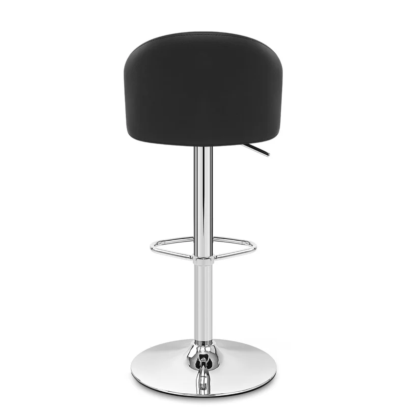 Chaise de Bar Faux Cuir Chrome - Mimi Noir
