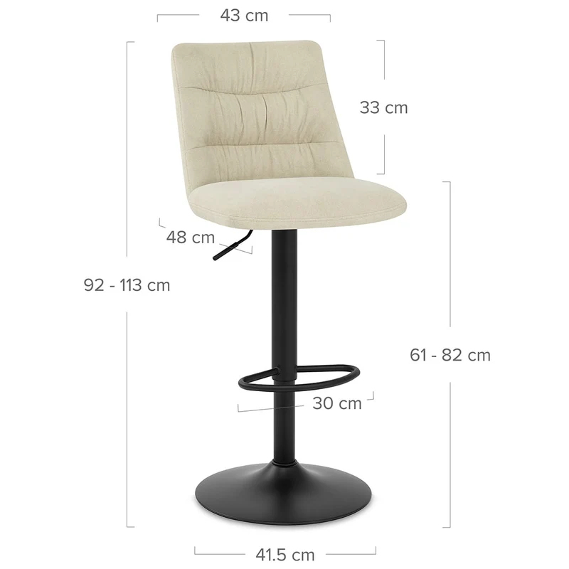 Tabouret de Bar Velours - Mechu Crème