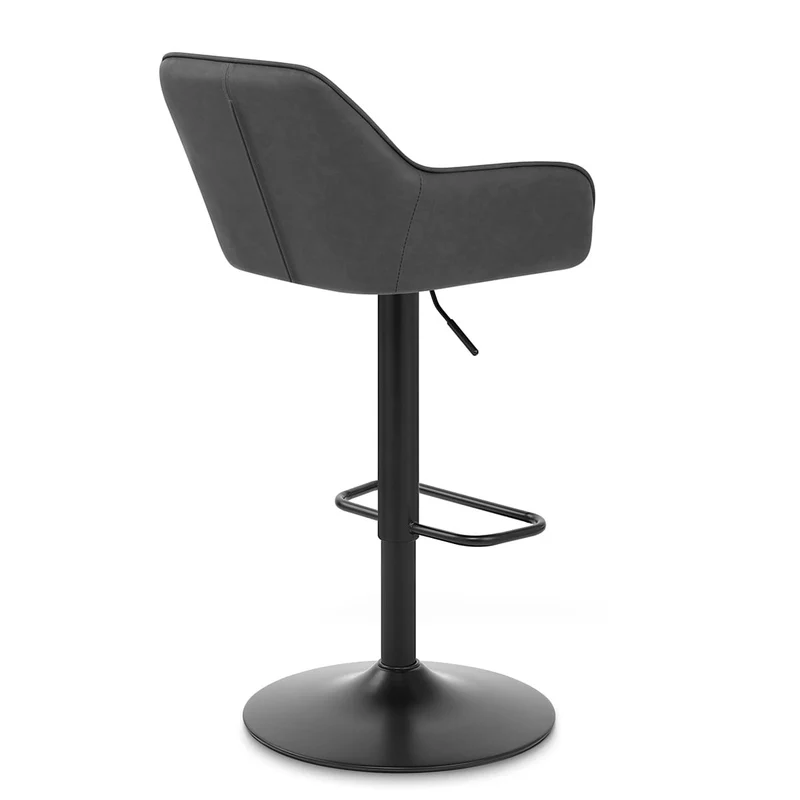 Tabouret de Bar Faux Cuir - Sol Gris