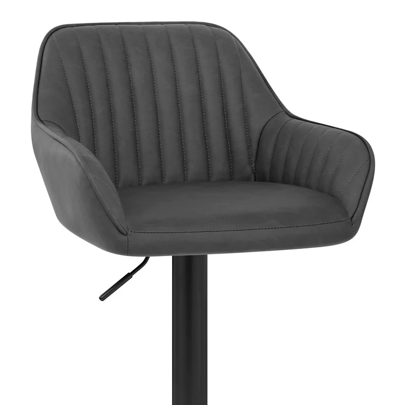 Tabouret de Bar Faux Cuir - Sol Gris