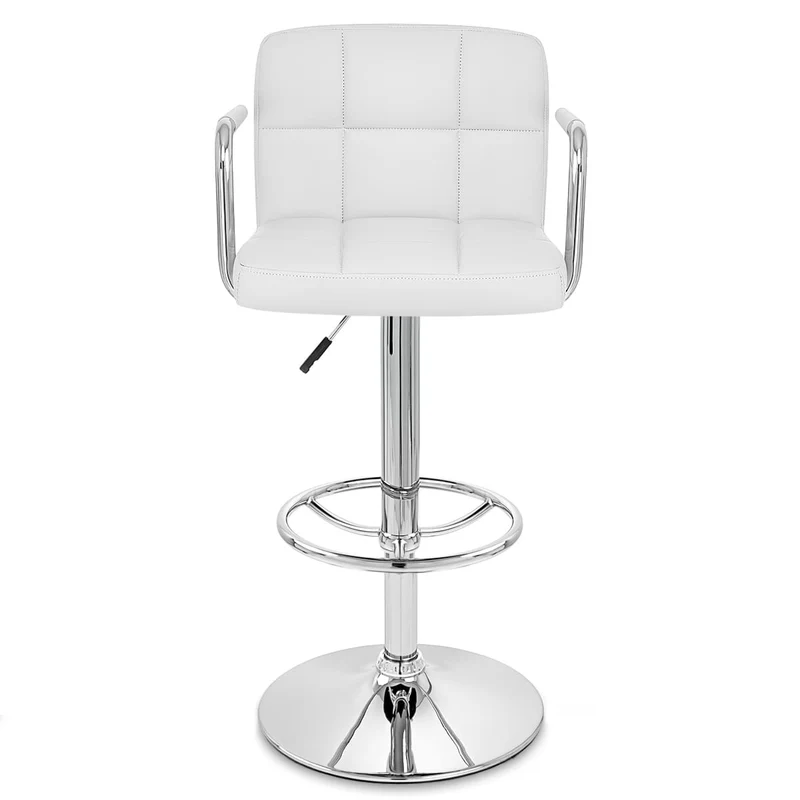 Chaise de Bar Faux Cuir Chrome - Maze Blanc