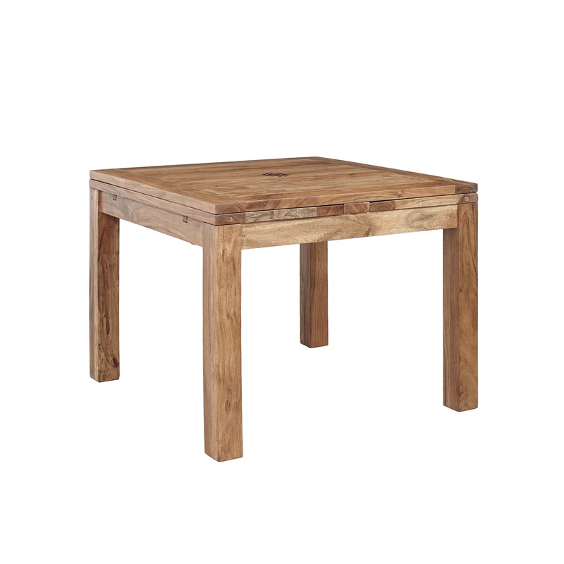 Table à manger carréé allonge 100 miel clair - Acacia Gordon