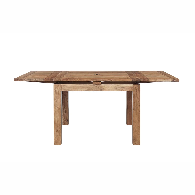 Table à manger carréé allonge 100 miel clair - Acacia Gordon