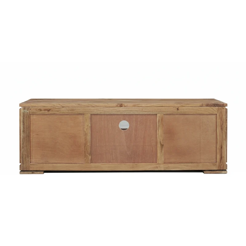 Meuble TV bois sculpté bicolore 160 2P 1T | Acacia Maya