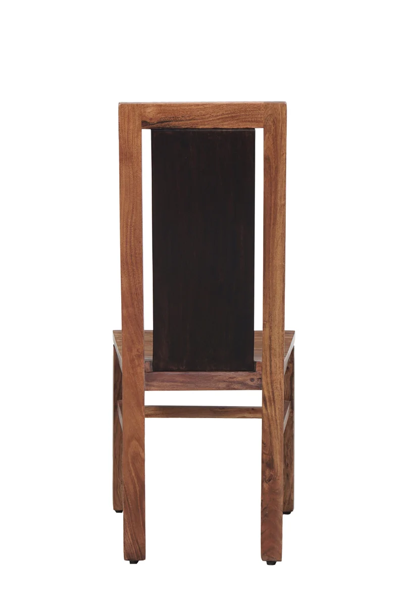 Chaise bois sculpté bicolore | Acacia Maya