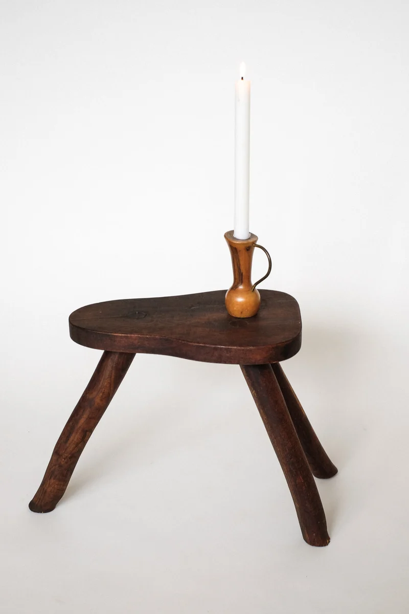 Rustic Vintage Three-Legged Wooden Stool