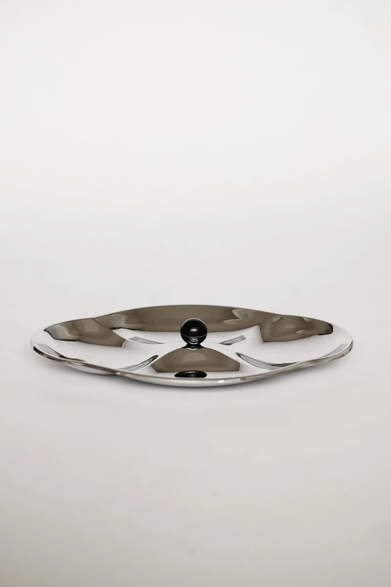 Elegant Mid-Century Vintage Chrome Serving Dish