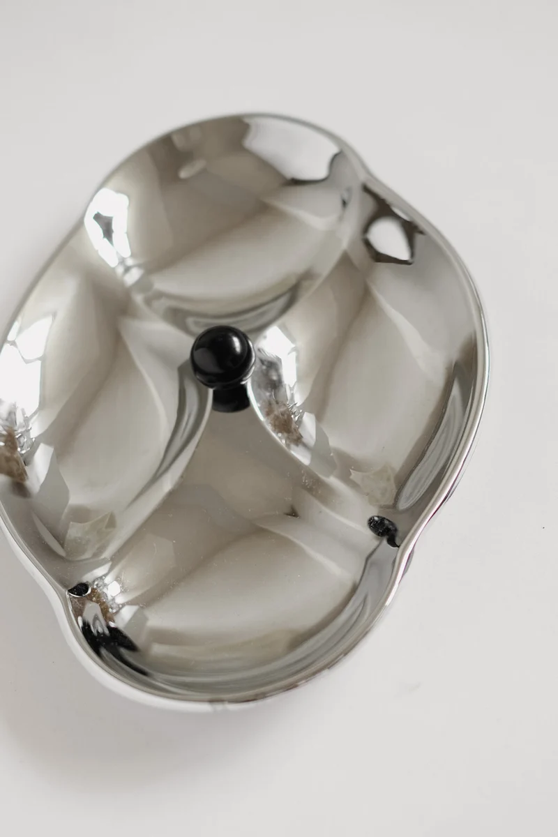 Elegant Mid-Century Vintage Chrome Serving Dish