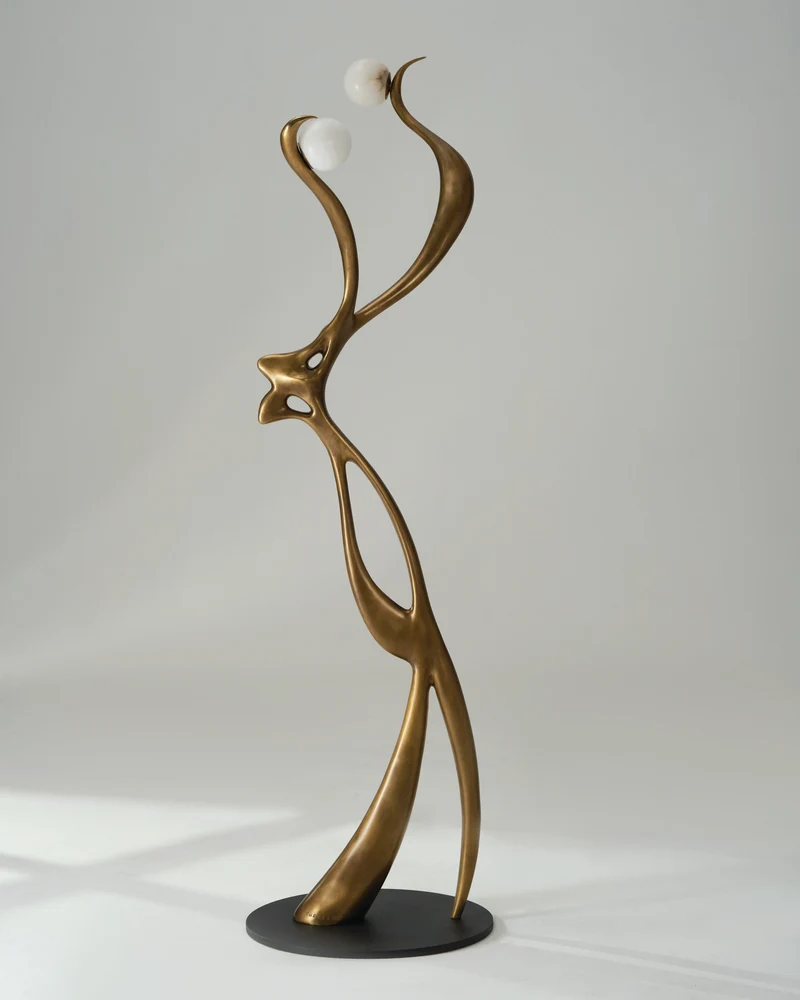 Sculptural Alabaster Floor Lamp - Collection X Elfe