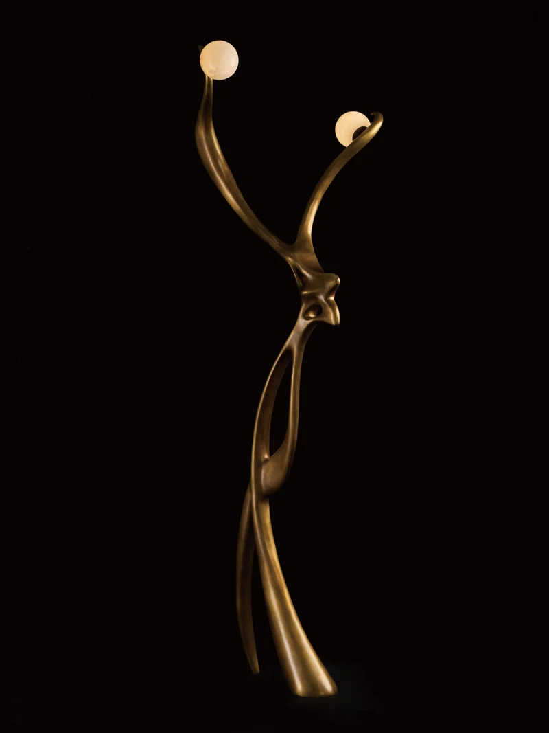 Sculptural Alabaster Floor Lamp - Collection X Elfe