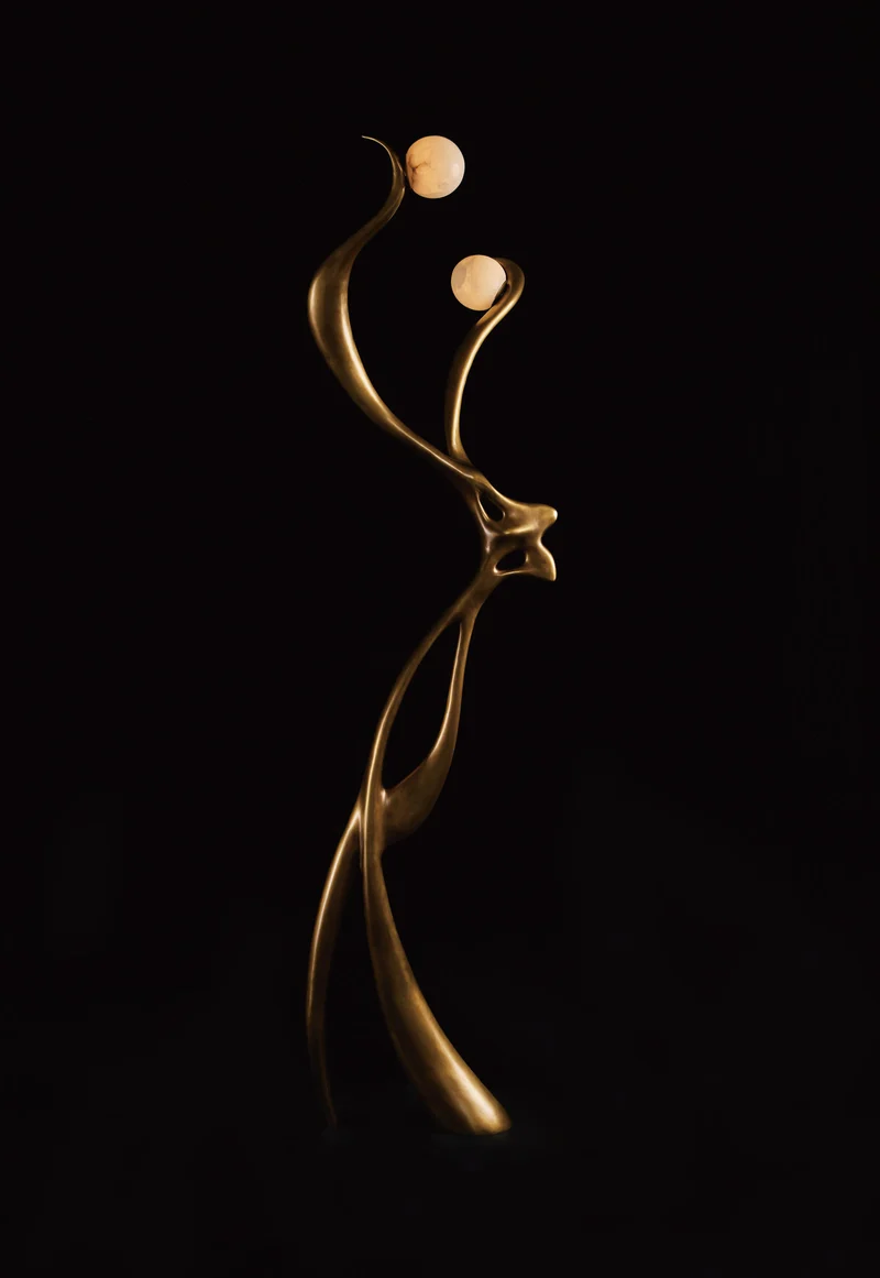 Sculptural Alabaster Floor Lamp - Collection X Elfe