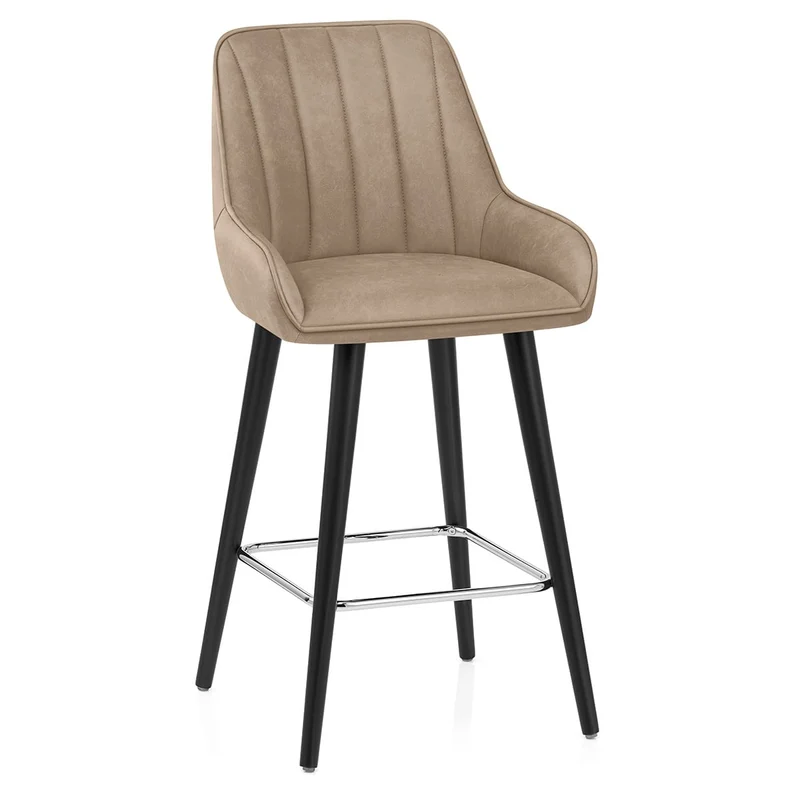 Tabouret de Bar Faux Cuir - Rosa Taupe