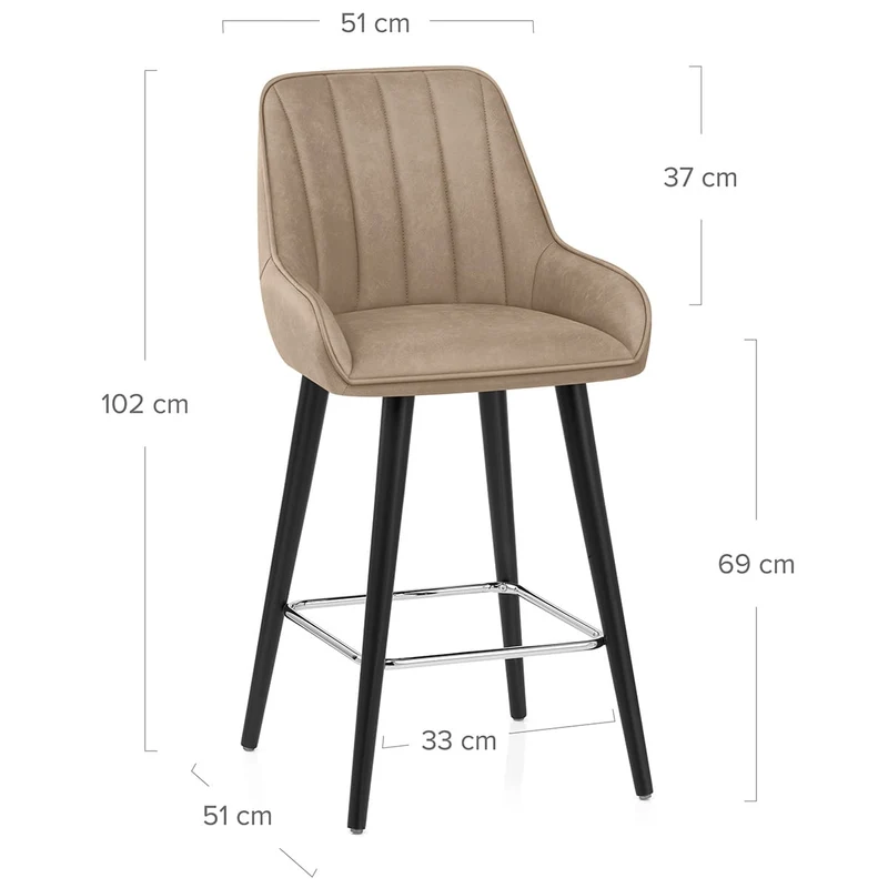 Tabouret de Bar Faux Cuir - Rosa Taupe