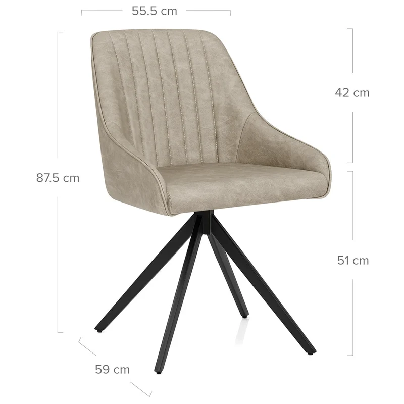 Chaise Faux Cuir - Amelia Taupe