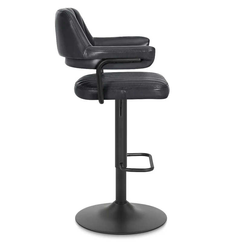 Tabouret de bar Cuir Véritable - Scout Gris Foncé