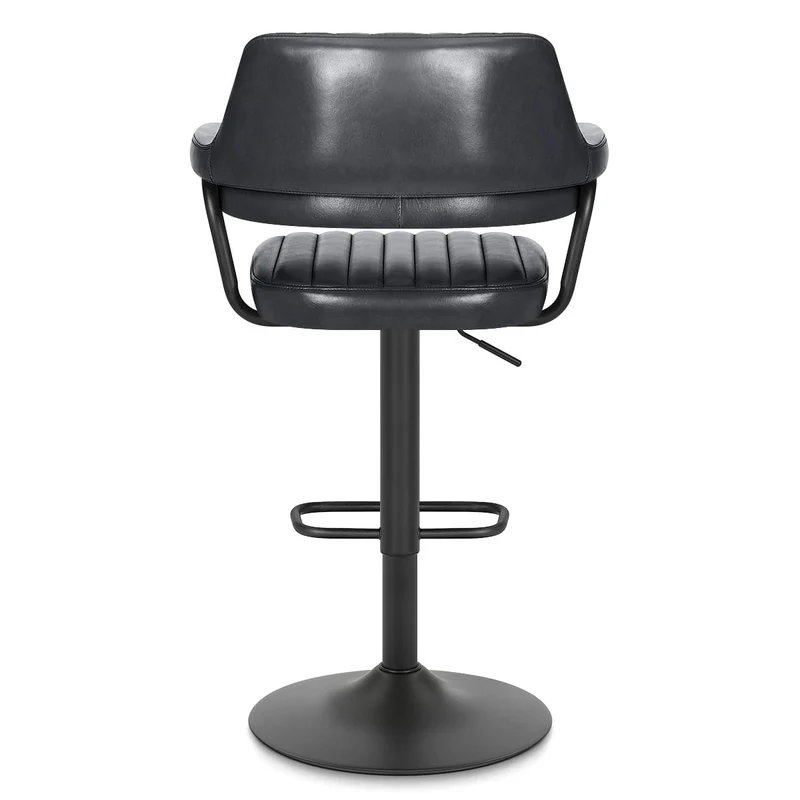 Tabouret de bar Cuir Véritable - Scout Gris Foncé