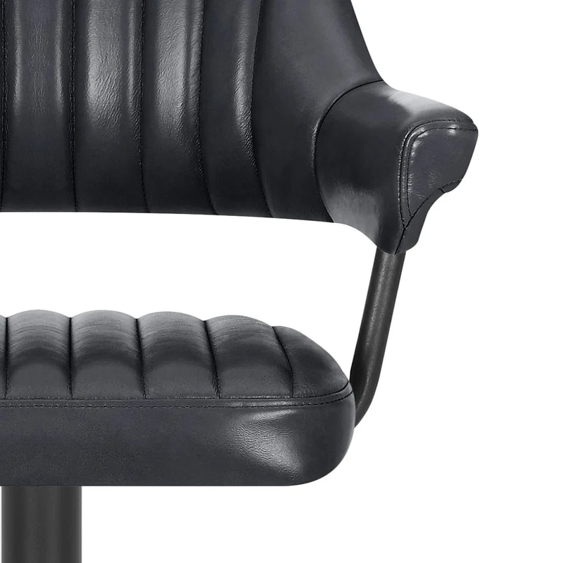 Tabouret de bar Cuir Véritable - Scout Gris Foncé
