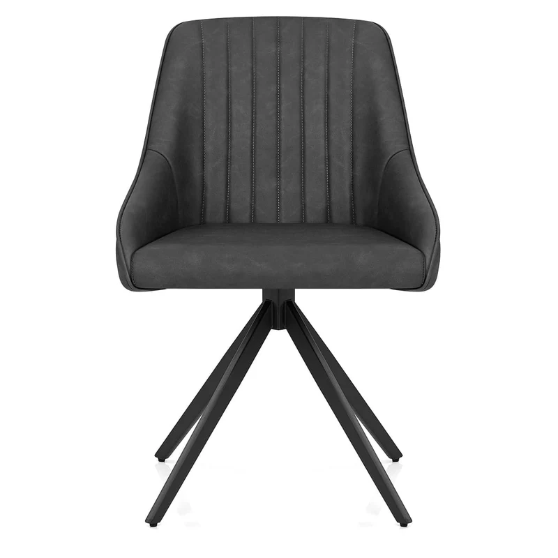 Chaise Faux Cuir - Amelia Gris Foncé