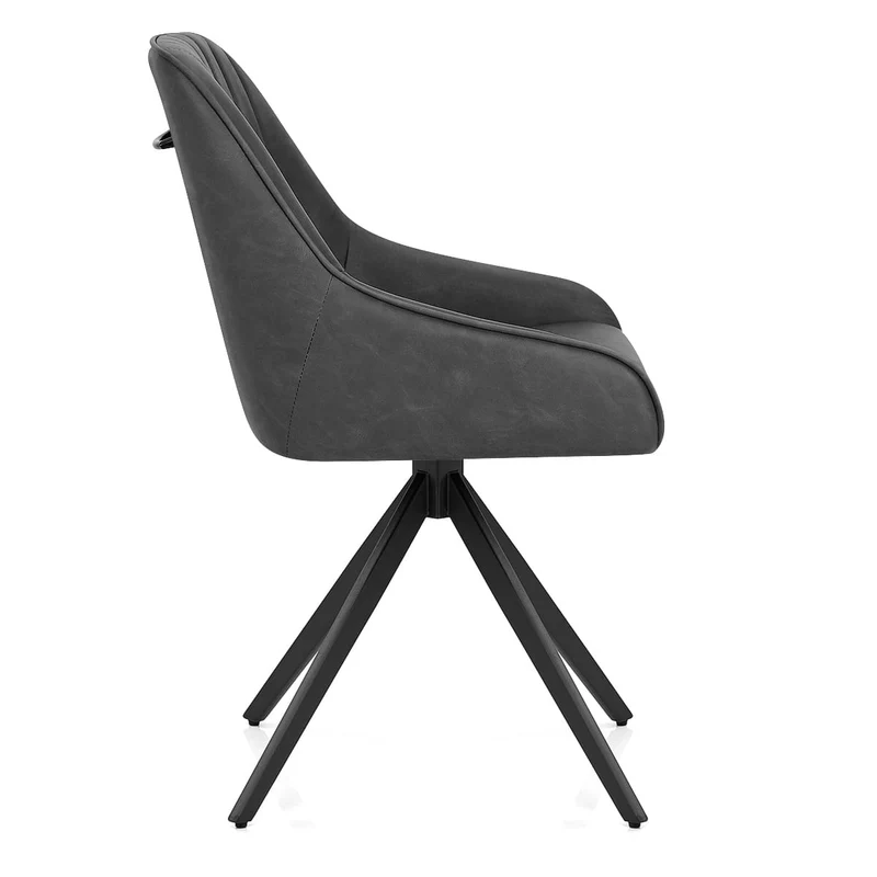 Chaise Faux Cuir - Amelia Gris Foncé