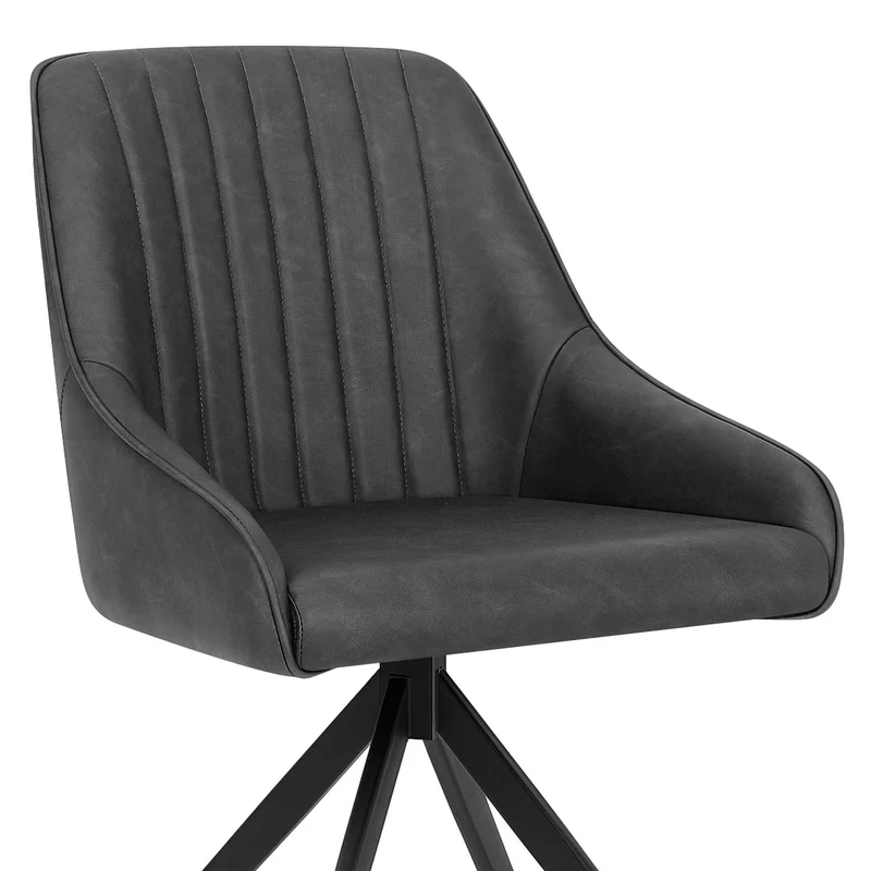Chaise Faux Cuir - Amelia Gris Foncé