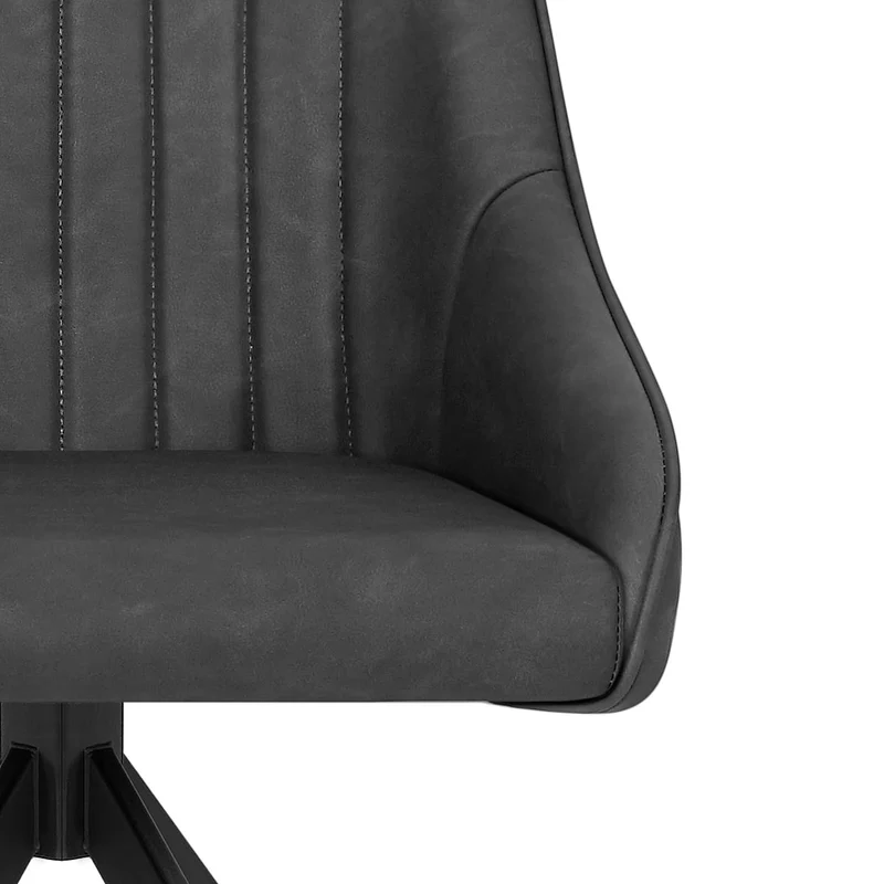 Chaise Faux Cuir - Amelia Gris Foncé