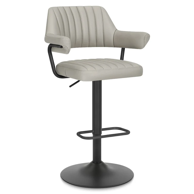 Tabouret de bar Cuir Véritable - Scout Gris