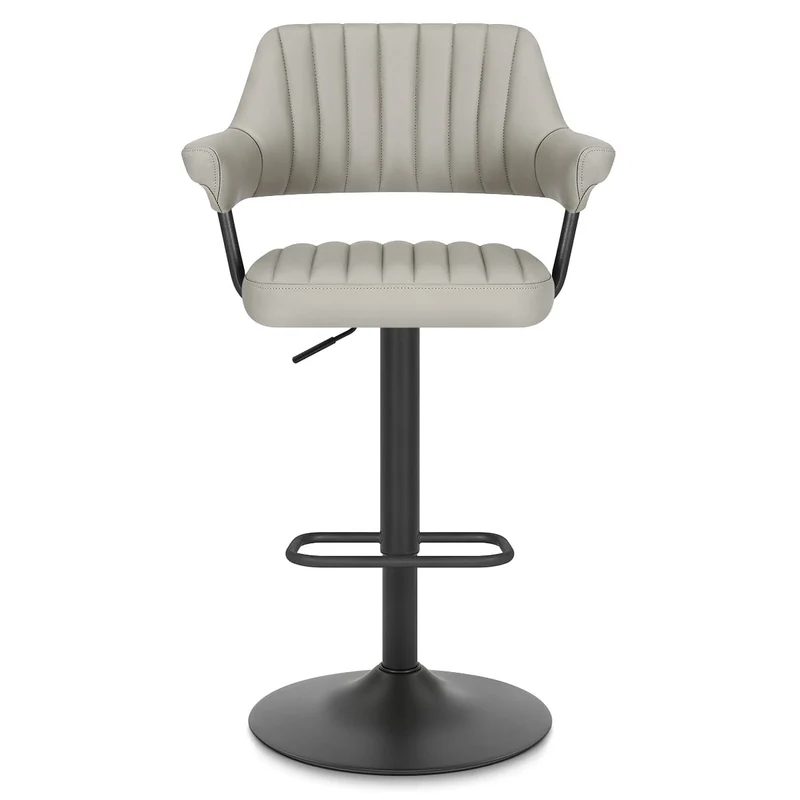 Tabouret de bar Cuir Véritable - Scout Gris