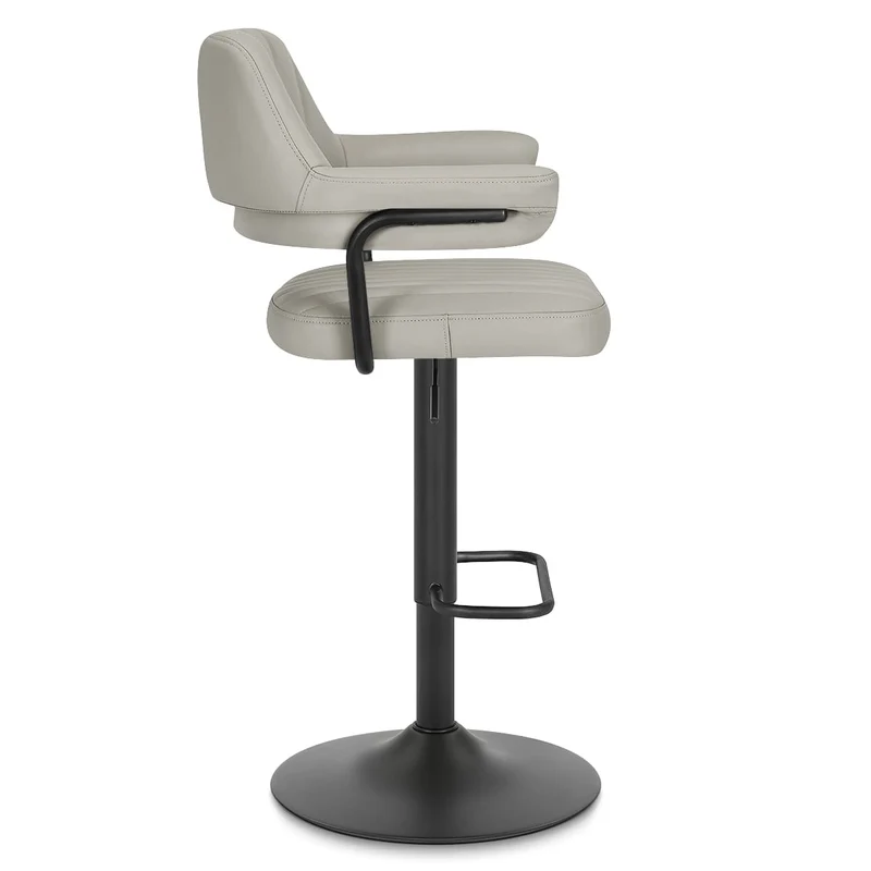 Tabouret de bar Cuir Véritable - Scout Gris