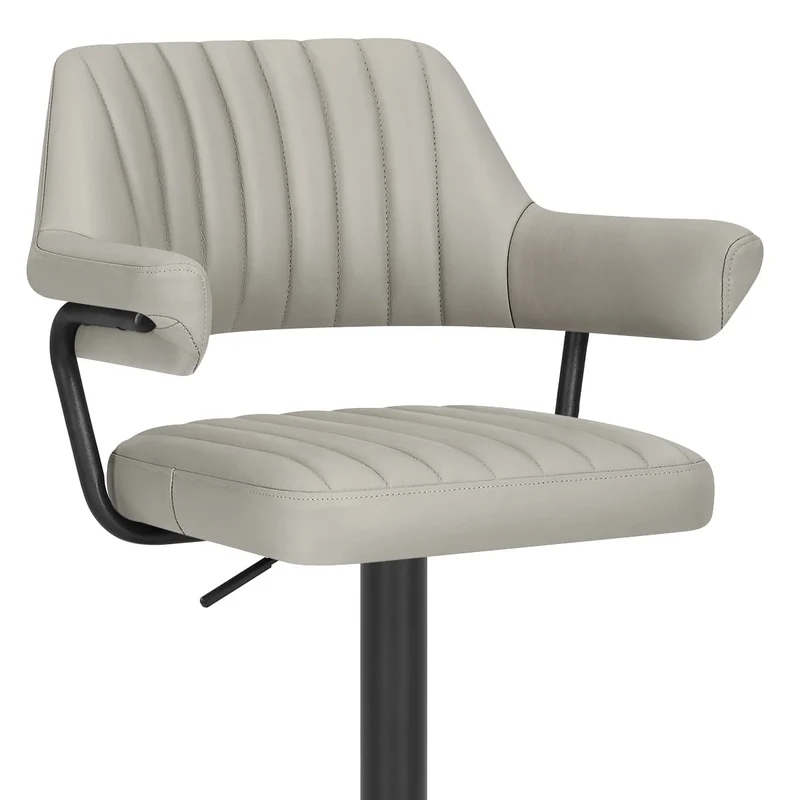 Tabouret de bar Cuir Véritable - Scout Gris